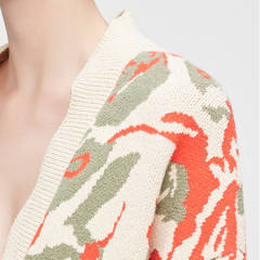 Made-to-order Women's Vintage Floral Knit Cardigan Sweater
