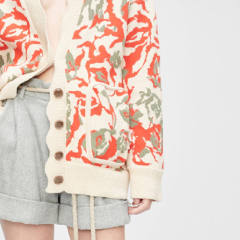 Made-to-order Women's Vintage Floral Knit Cardigan Sweater