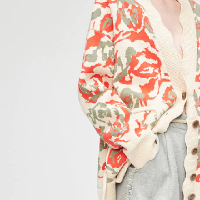 Made-to-order Women's Vintage Floral Knit Cardigan Sweater