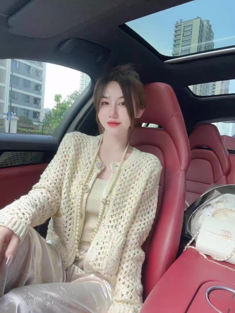 Made-to-order Luxury Handcrafted Open Knit Cardigan Set with Camisole – Elegant Pearl Detail Women’s Sweater Outfit