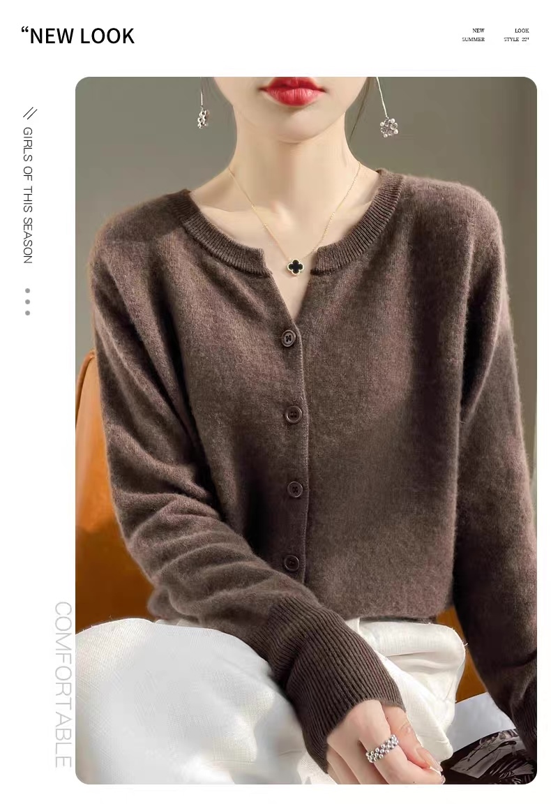Factory Direct Classic Black Soft Knit Cardigan for Women – Minimalist Button-Up Lightweight Sweater