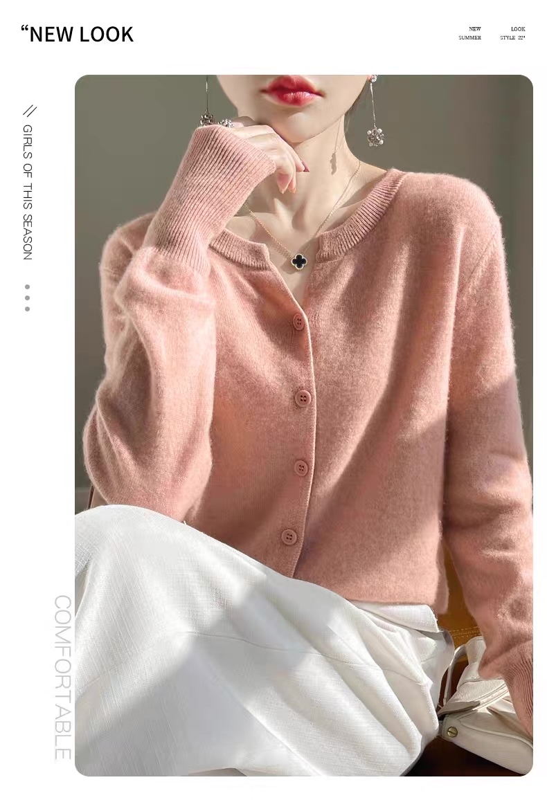 Factory Direct Classic Black Soft Knit Cardigan for Women – Minimalist Button-Up Lightweight Sweater
