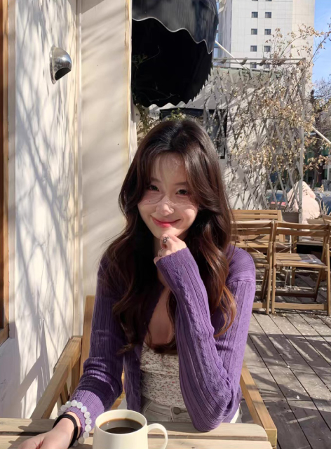 customized Slim Fit Ribbed Knit Cardigan in Purple – Lightweight Soft Stretch Button-Up Sweater for Women