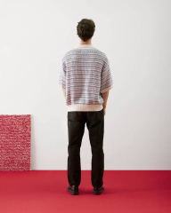 Personalized  Men’s Lightweight Striped Knit Button-Up Cardigan Shirt – Short Sleeve Summer Knitwear