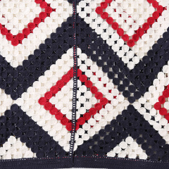 Wholesale Men’s Geometric Crochet Knit Button-Up Shirt – Short Sleeve Vintage Style Open Knit Top