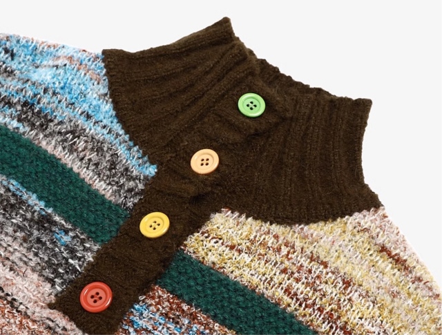 Factory Direct Women’s Multicolor Fair Isle Knit Sweater with Button Neck