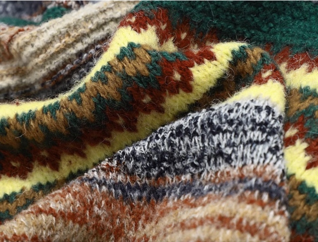 Factory Direct Women’s Multicolor Fair Isle Knit Sweater with Button Neck