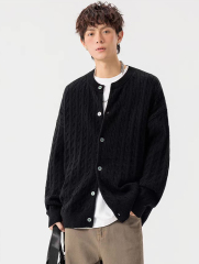 customized Men’s Cable Knit Button-Up Cardigan Sweater – Lightweight Casual Layer