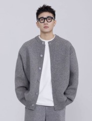 Factory Direct Men’s Minimalist Knit Button-Up Cardigan Jacket – Soft Textured Casual Sweater