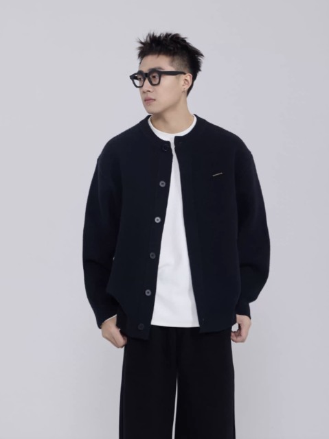 Factory Direct Men’s Minimalist Knit Button-Up Cardigan Jacket – Soft Textured Casual Sweater