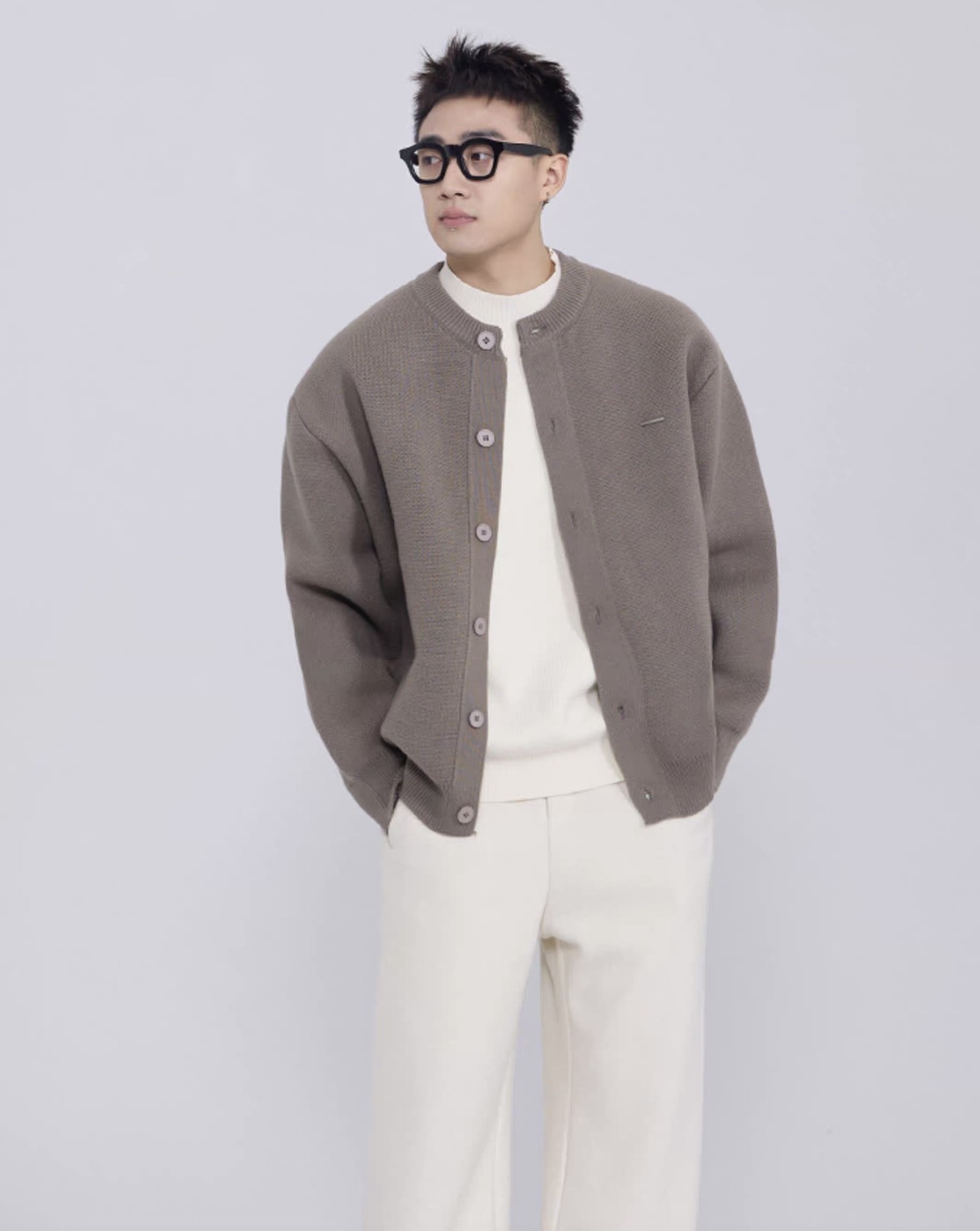 Factory Direct Men’s Minimalist Knit Button-Up Cardigan Jacket – Soft Textured Casual Sweater
