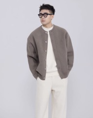 Factory Direct Men’s Minimalist Knit Button-Up Cardigan Jacket – Soft Textured Casual Sweater