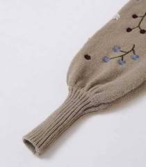 Wholesale Embroidered Floral Knit Sweater – Vintage Botanical Pullover for Women