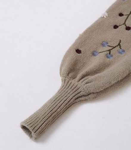 Wholesale Embroidered Floral Knit Sweater – Vintage Botanical Pullover for Women