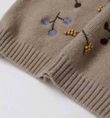 Wholesale Embroidered Floral Knit Sweater – Vintage Botanical Pullover for Women