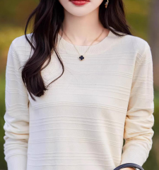 Personalized  Women's Lightweight Ribbed Knit Pullover Sweater - Soft White