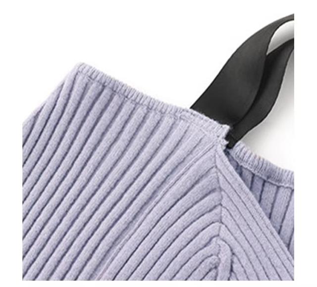 ODM OEM Women’s Ribbed Cold-Shoulder Knit Top with Strap Detail