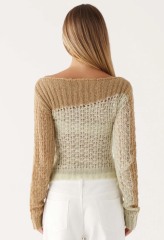 Made-to-order Women’s Ombre Open-Knit Off-Shoulder Sweater