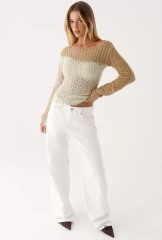 Made-to-order Women’s Ombre Open-Knit Off-Shoulder Sweater