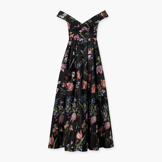 ODM OEM Women’s Off-Shoulder Floral Maxi Dress – Elegant Backless A-Line Evening Gown