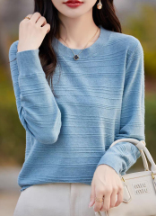 Personalized Women’s Pink Hollow Knit Sweater – Soft Loose Fit Off-Shoulder Lightweight Pullover