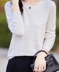 Personalized Women’s Pink Hollow Knit Sweater – Soft Loose Fit Off-Shoulder Lightweight Pullover