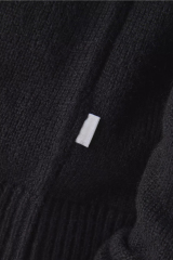 Wholesale Men’s Black Embroidered Knit Cardigan with Button Front