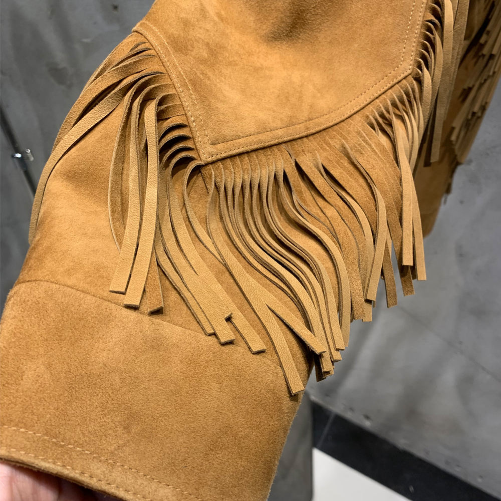 Factory Direct Women’s  Women’s Suede Fringe Western Jacket | Vintage Cowgirl Tassel Coat