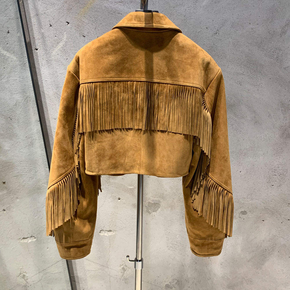 Factory Direct Women’s  Women’s Suede Fringe Western Jacket | Vintage Cowgirl Tassel Coat