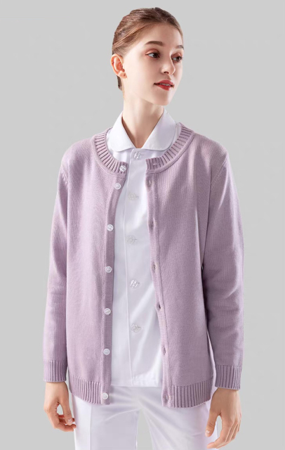 ODM OEM Women’s Contrast Trim V-Neck Knit Cardigan