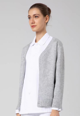 ODM OEM Women’s Contrast Trim V-Neck Knit Cardigan