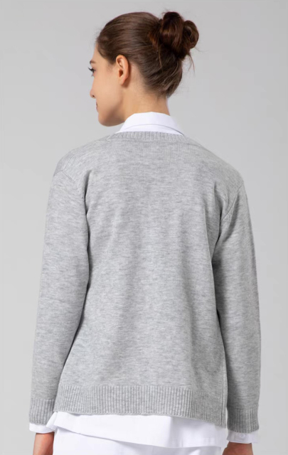 ODM OEM Women’s Contrast Trim V-Neck Knit Cardigan