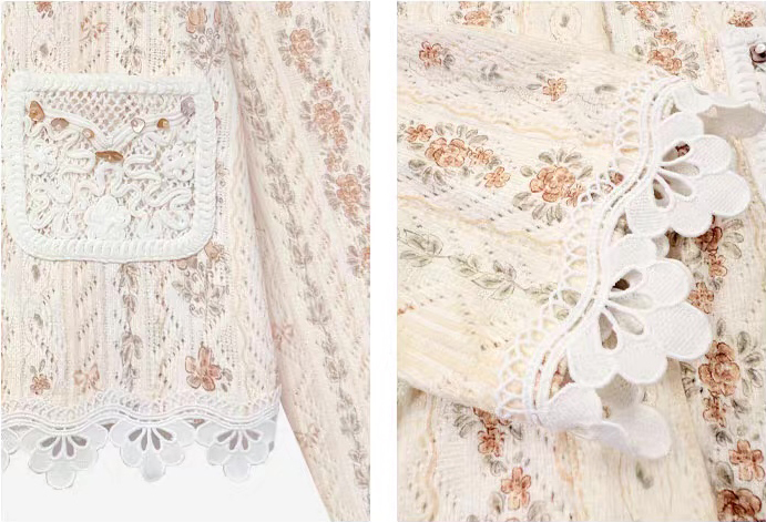 Wholesale  Women’s Vintage Floral Lace Button-Up Cardigan
