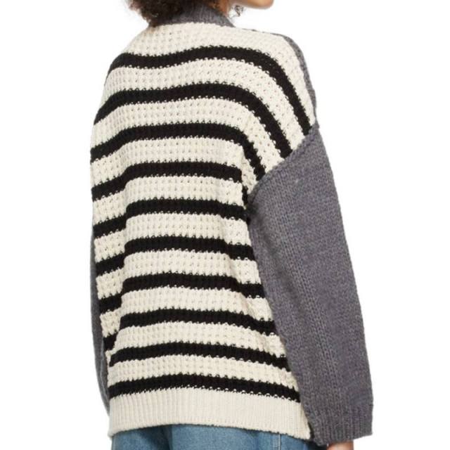 Made-to-order Women’s Grey Distressed Open-Knit Sweater