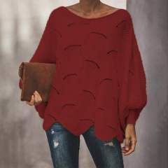 ODM OEM Women’s White Oversized Open-Knit Lantern Sleeve Sweater