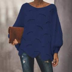 ODM OEM Women’s White Oversized Open-Knit Lantern Sleeve Sweater