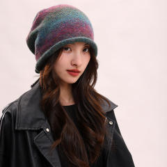 Personalized Women’s Colorful Striped Slouchy Knit Beanie Hat