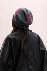 Personalized Women’s Colorful Striped Slouchy Knit Beanie Hat