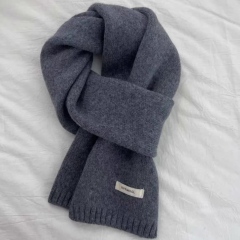 Wholesale Dark Grey 100% Wool Winter Scarf