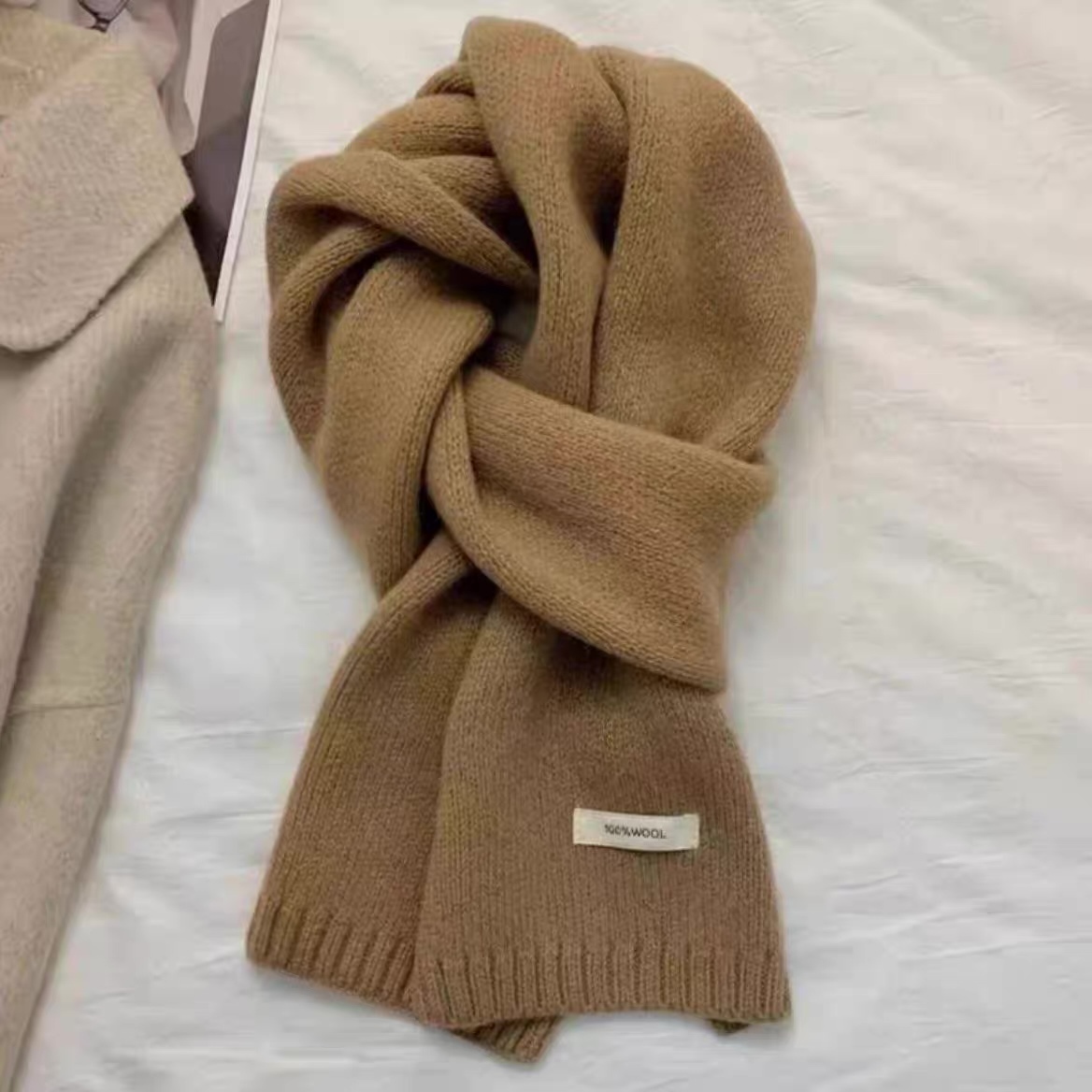 Wholesale Dark Grey 100% Wool Winter Scarf