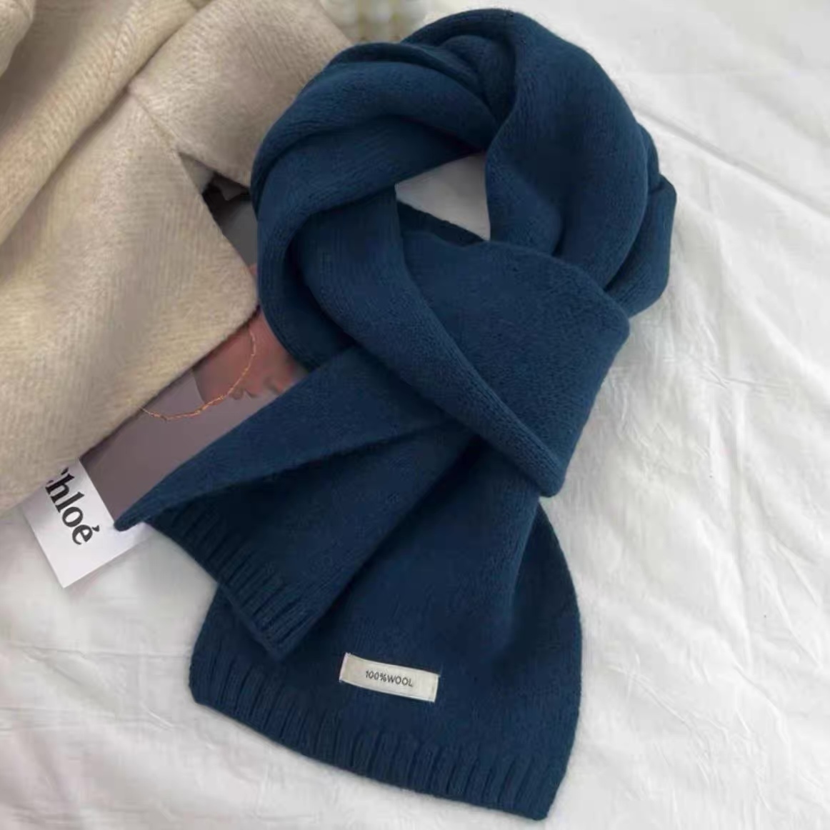 Wholesale Dark Grey 100% Wool Winter Scarf