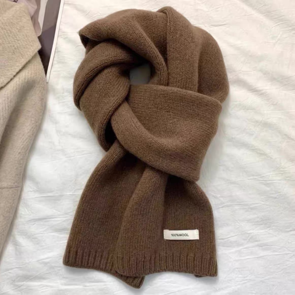 Wholesale Dark Grey 100% Wool Winter Scarf