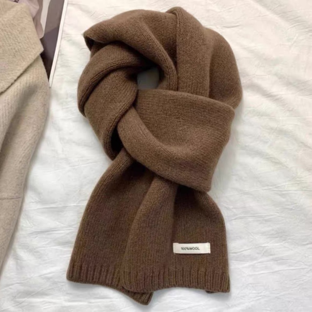 Wholesale Dark Grey 100% Wool Winter Scarf
