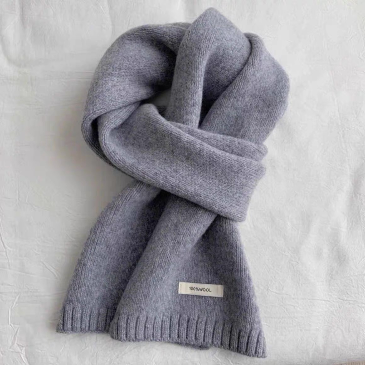 Wholesale Dark Grey 100% Wool Winter Scarf