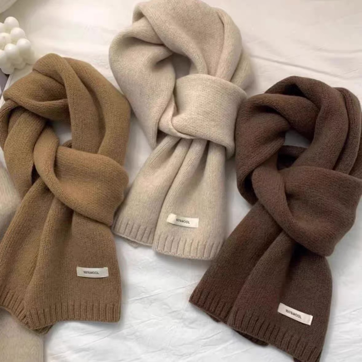 Wholesale Dark Grey 100% Wool Winter Scarf