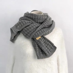 Made-to-order Mint Green Handmade-Style Fuzzy Knit Winter Scarf