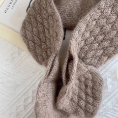 customized Beige Cable Knit Fuzzy Winter Scarf