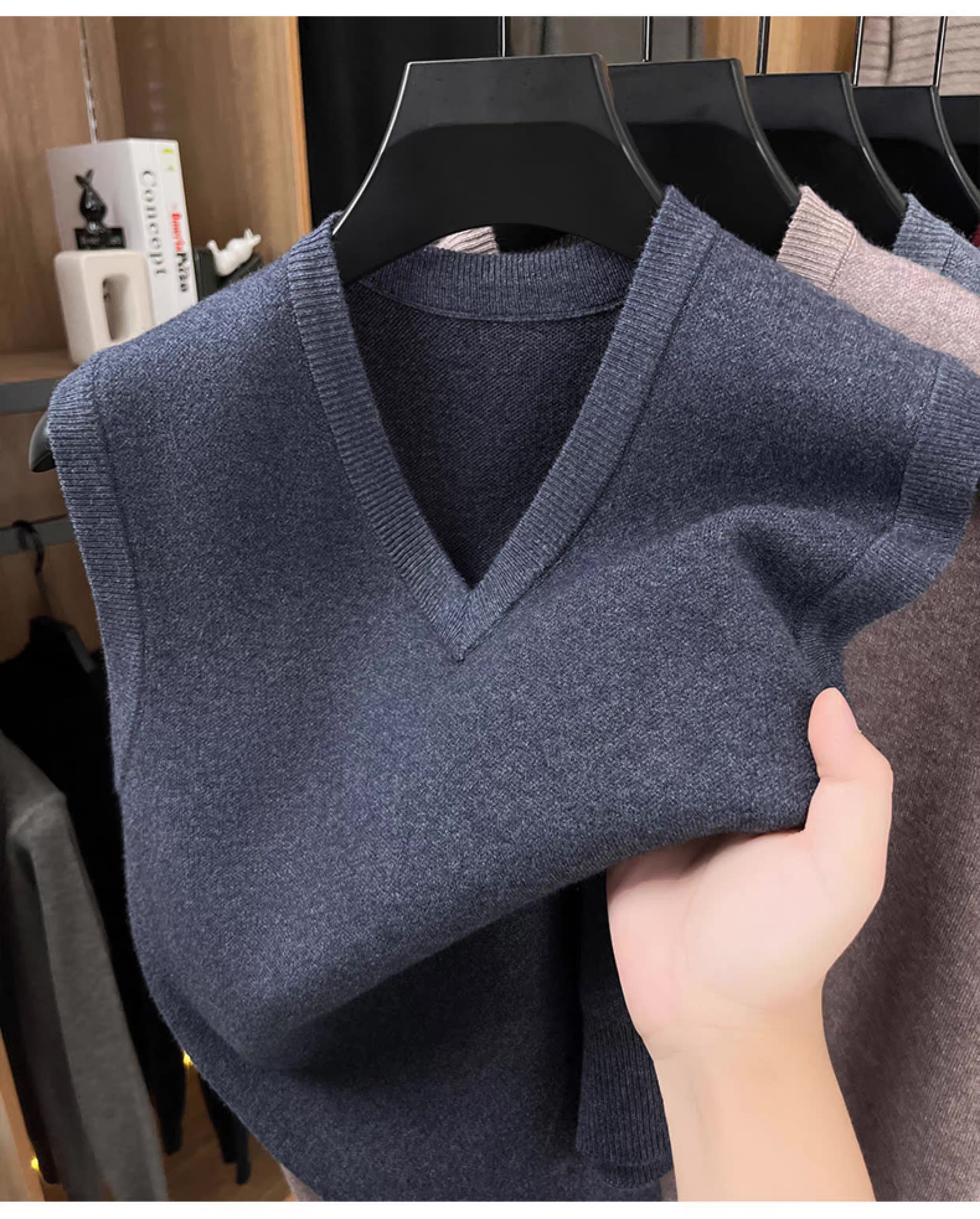 Factory Direct Men’s V-Neck Sleeveless Knit Sweater Vest