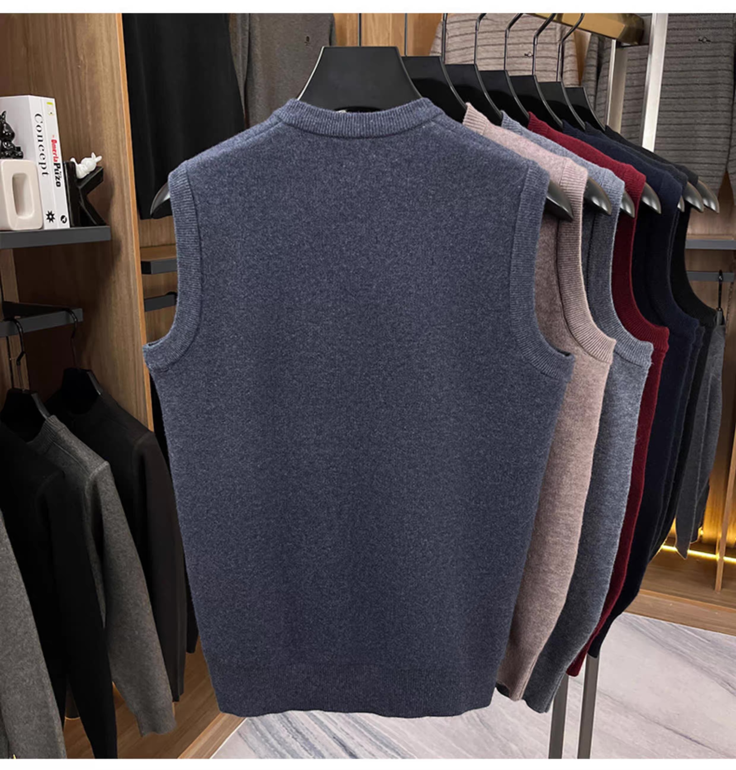 Factory Direct Men’s V-Neck Sleeveless Knit Sweater Vest