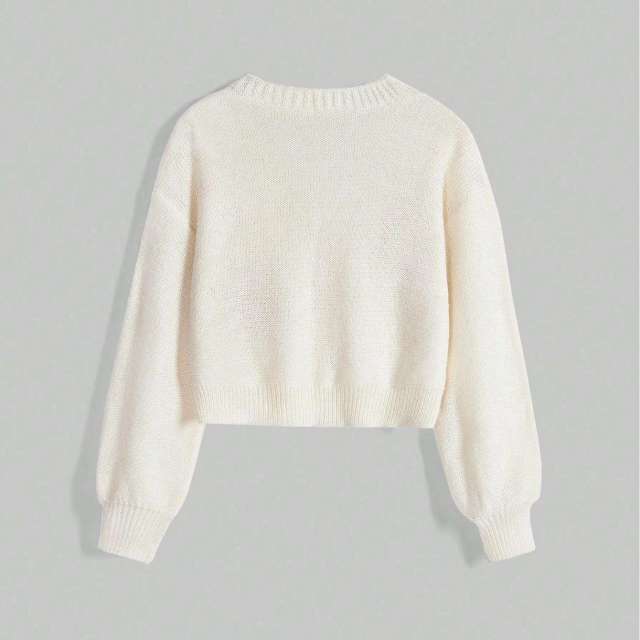 ODM OEM Celestial Sun & Star Embroidered Cropped Knit Cardigan